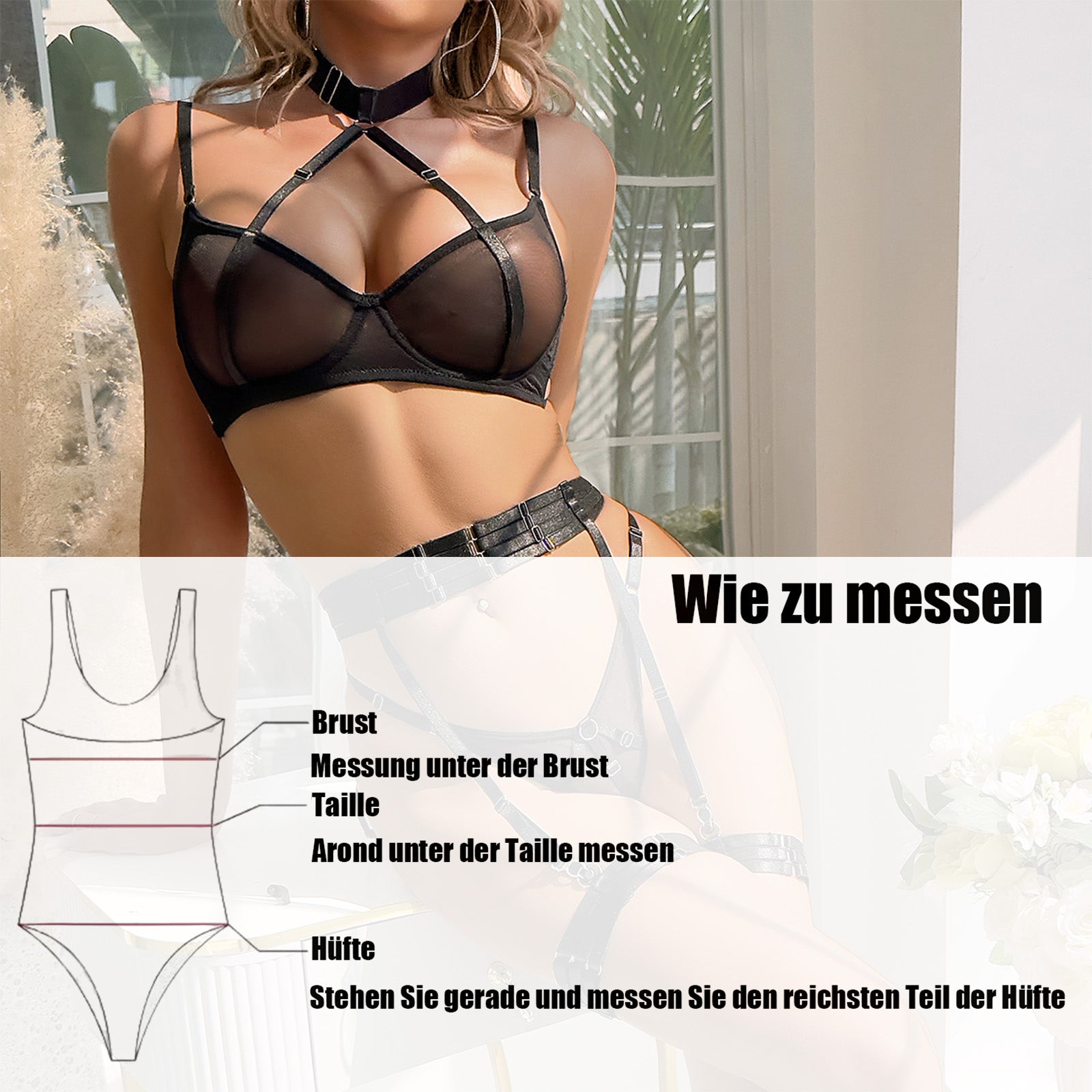 Verlockendes Schwarz mit Rosen & Spitze