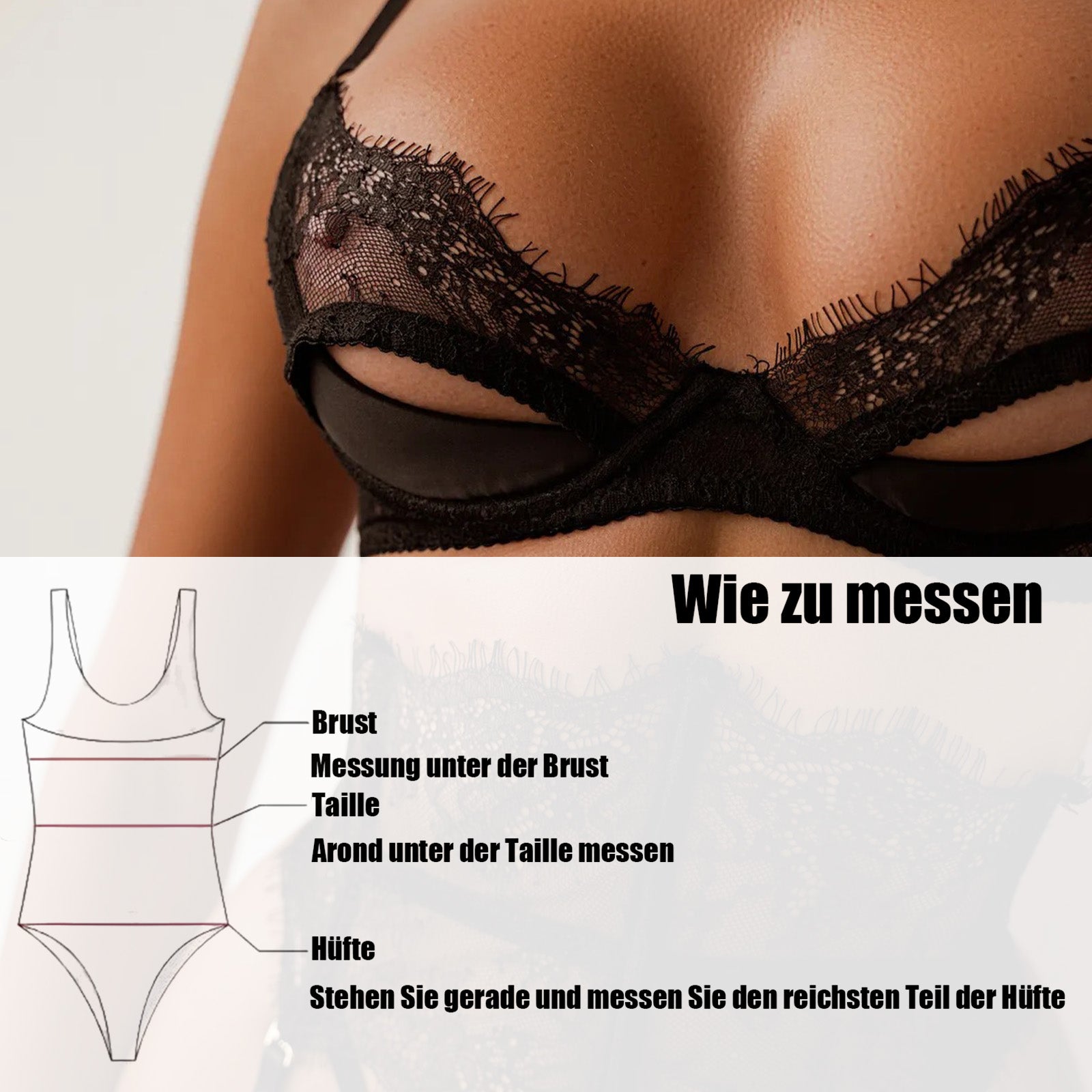 Sinnliches Spitzen-Set in Schwarz