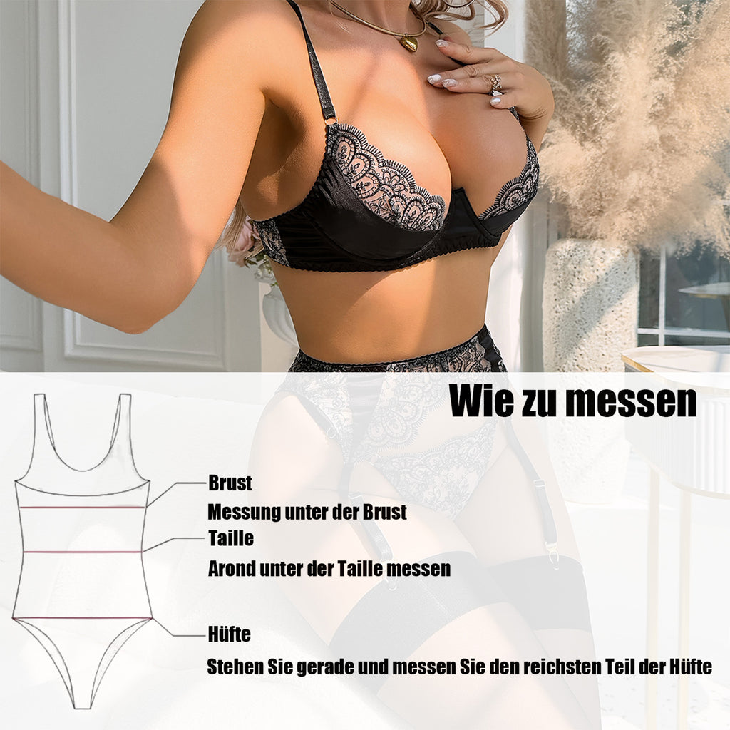 Verlockendes Schwarz mit Spitze & Strümpfen