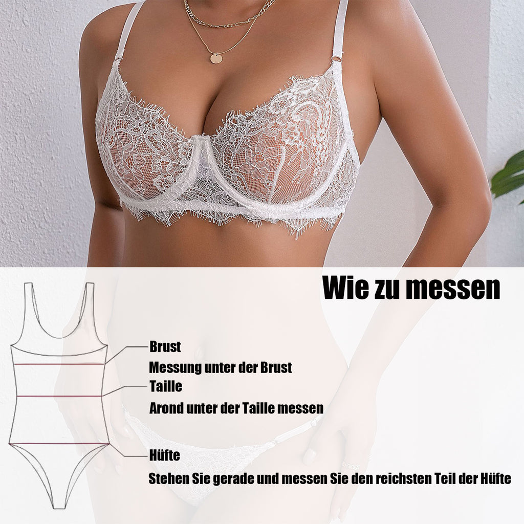 Eleganter Spitzen-BH und String Set