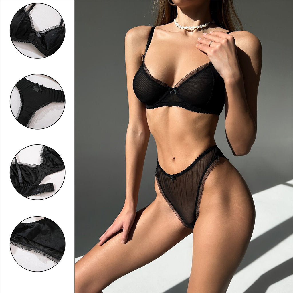 Elegantes schwarzes Dessous-Set