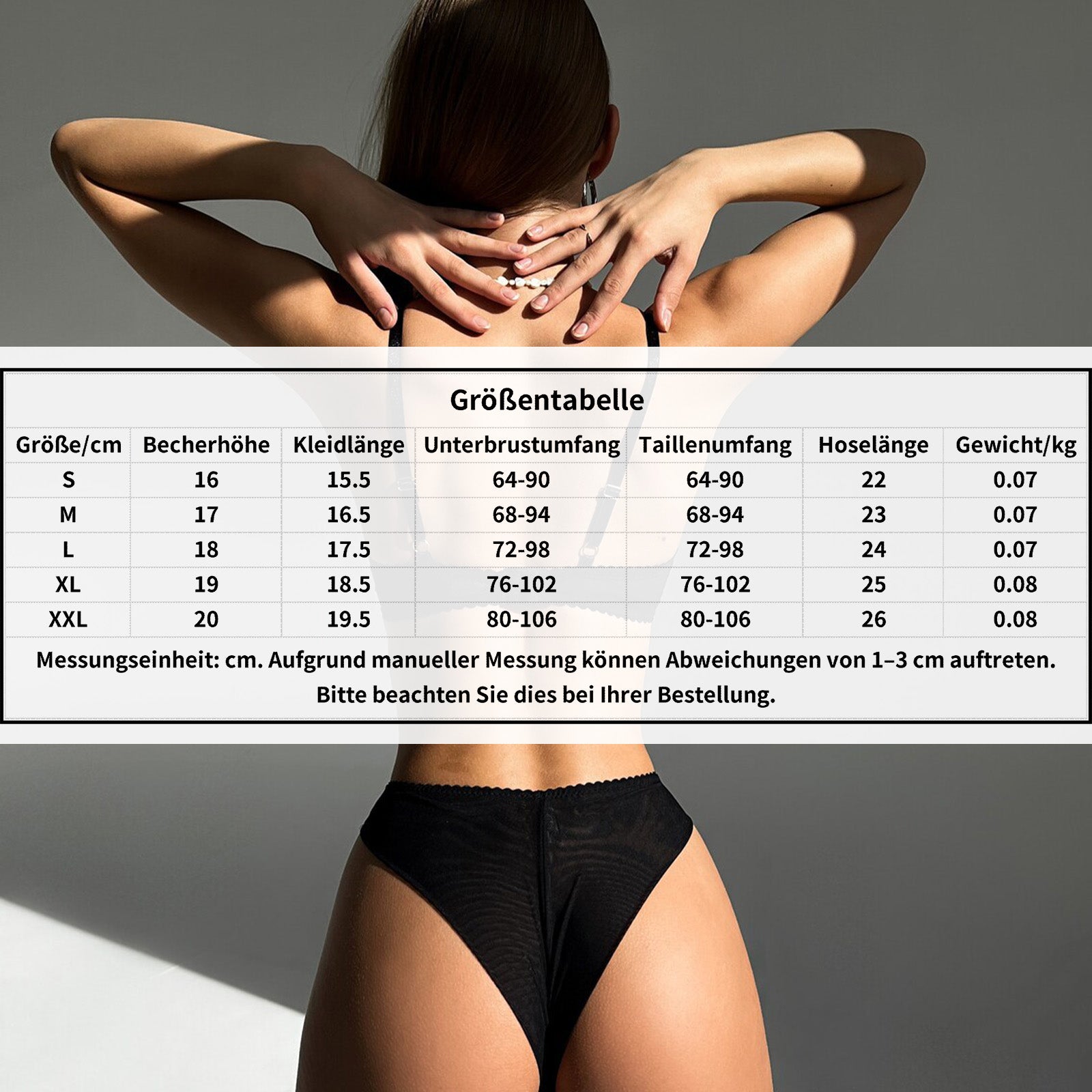 Elegantes schwarzes Dessous-Set