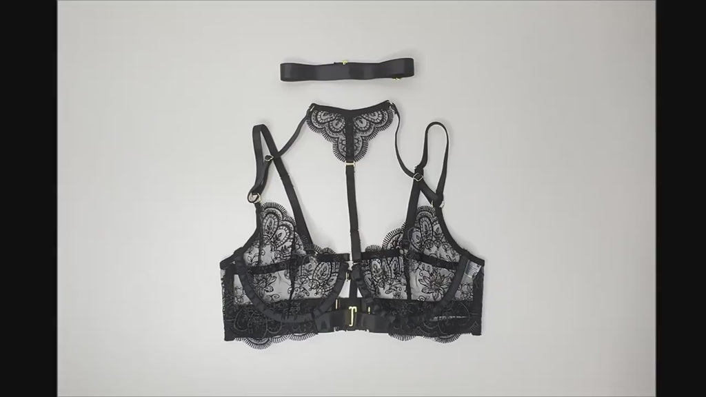 Elegantes Schwarz mit Spitze & Strümpfen